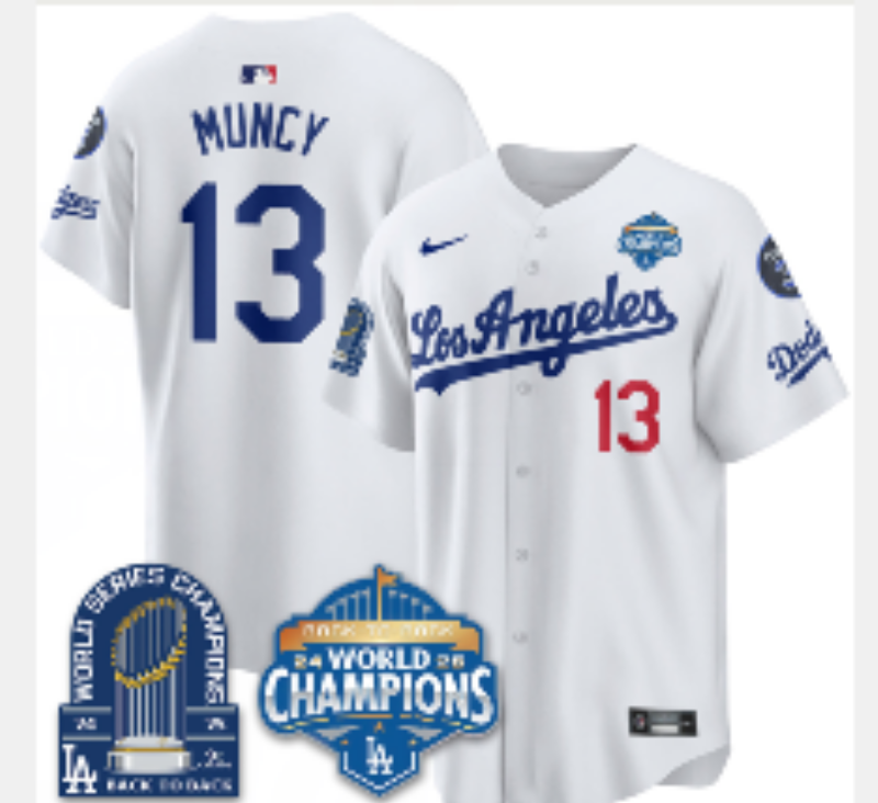 Men Los Angeles Dodgers #13 Muncy white Game 2026 Nike MLB Jersey 4014006